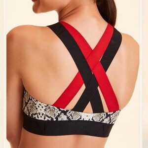 Alala Eclipse Sports Bra XS Red Black straps
